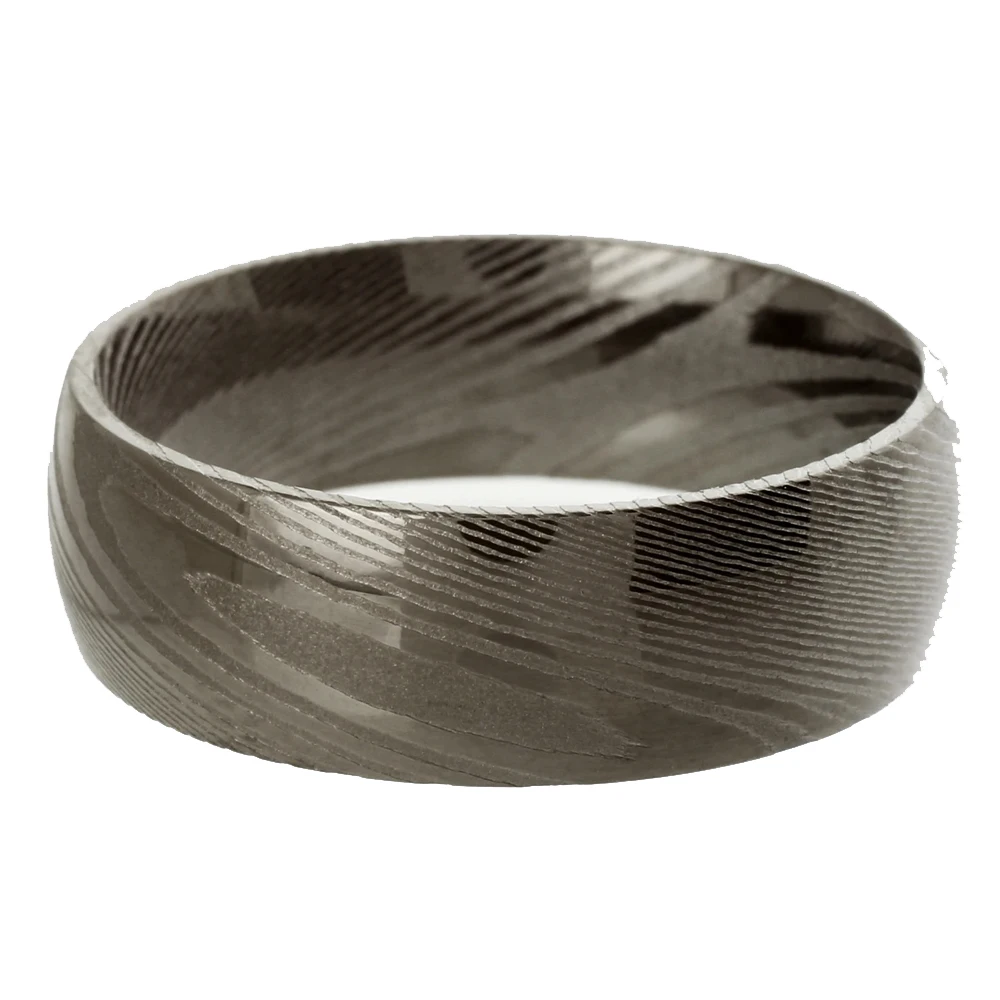 Охотничий нож ручной работы Bowie из дамасской стали с ножнами из чистой кожи