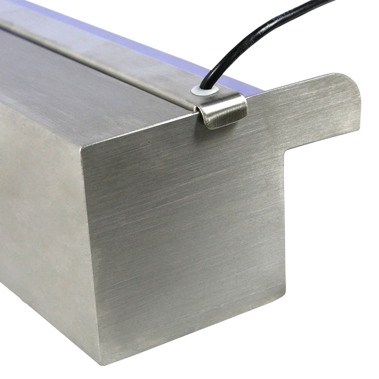 water fountains outdoor 316 stainless steel wall spillway fountains waterfall with LED light