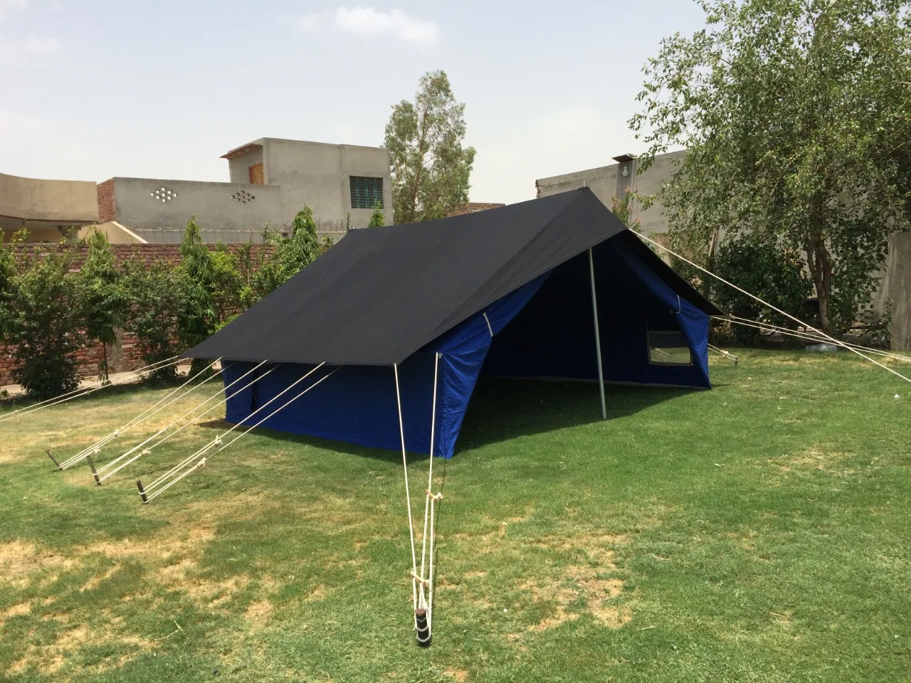 Heavy Duty Waterproof Canvas Insulated Green Tent Ridge Style Small One Man Tent Outdoor Two Men Half Shelter Canvas Tarp Tent