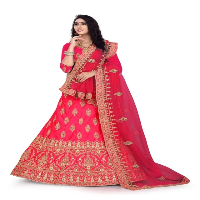 
Сари блестящая Рабочая Вышивка сетка Тяжелая Свадьба lehenda Холи для женщин (красный) Индия и Пакистан свободный размер для младенцев и малышей 