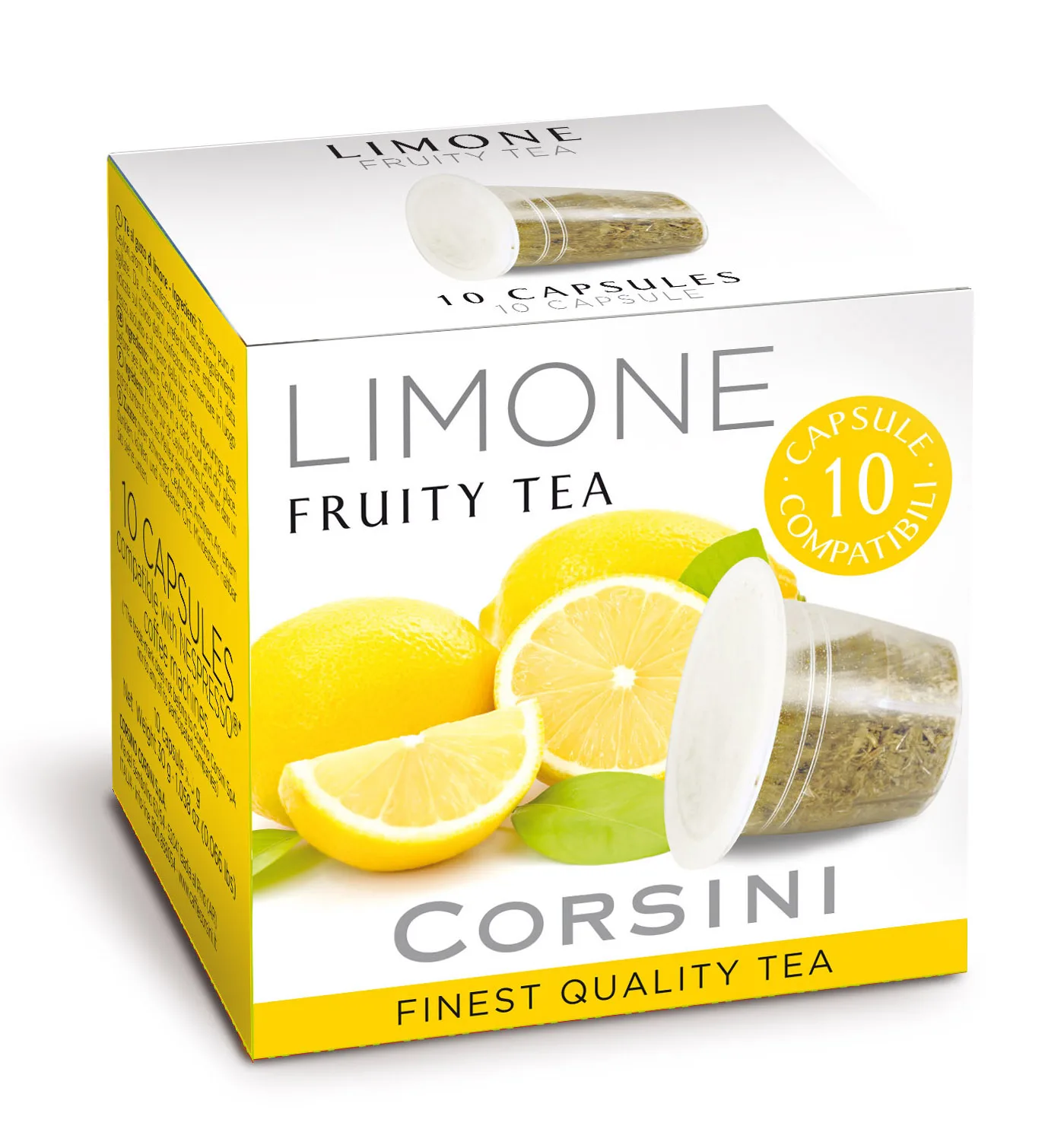 
Caffe Corsini Lemon Fruity Tea capsule compostable Nespresso 10 pcs organic capsule 