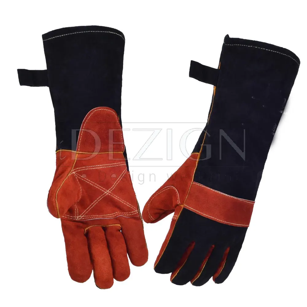 2021 14 дюймов Заводская безопасность Премиум козья кожа раздельная зерна аргон зимние сварочные перчатки