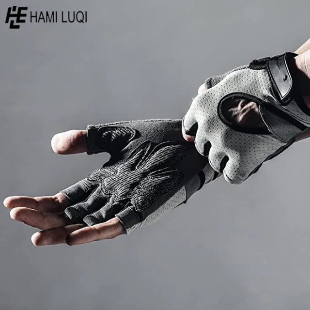 Customized Men Half-Finger Anti-slip Fitness Gym Gloves  Weight Lifting Exercise Gloves