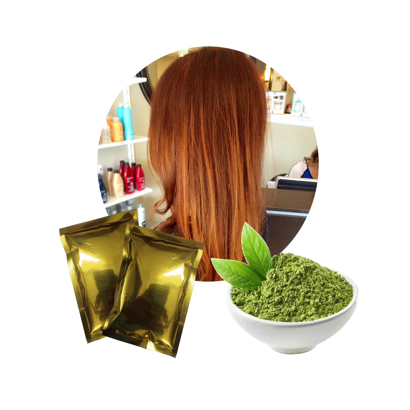 Organic Indian Semi-Permanent Hair Dye Powder Natural Henna for Hair Color