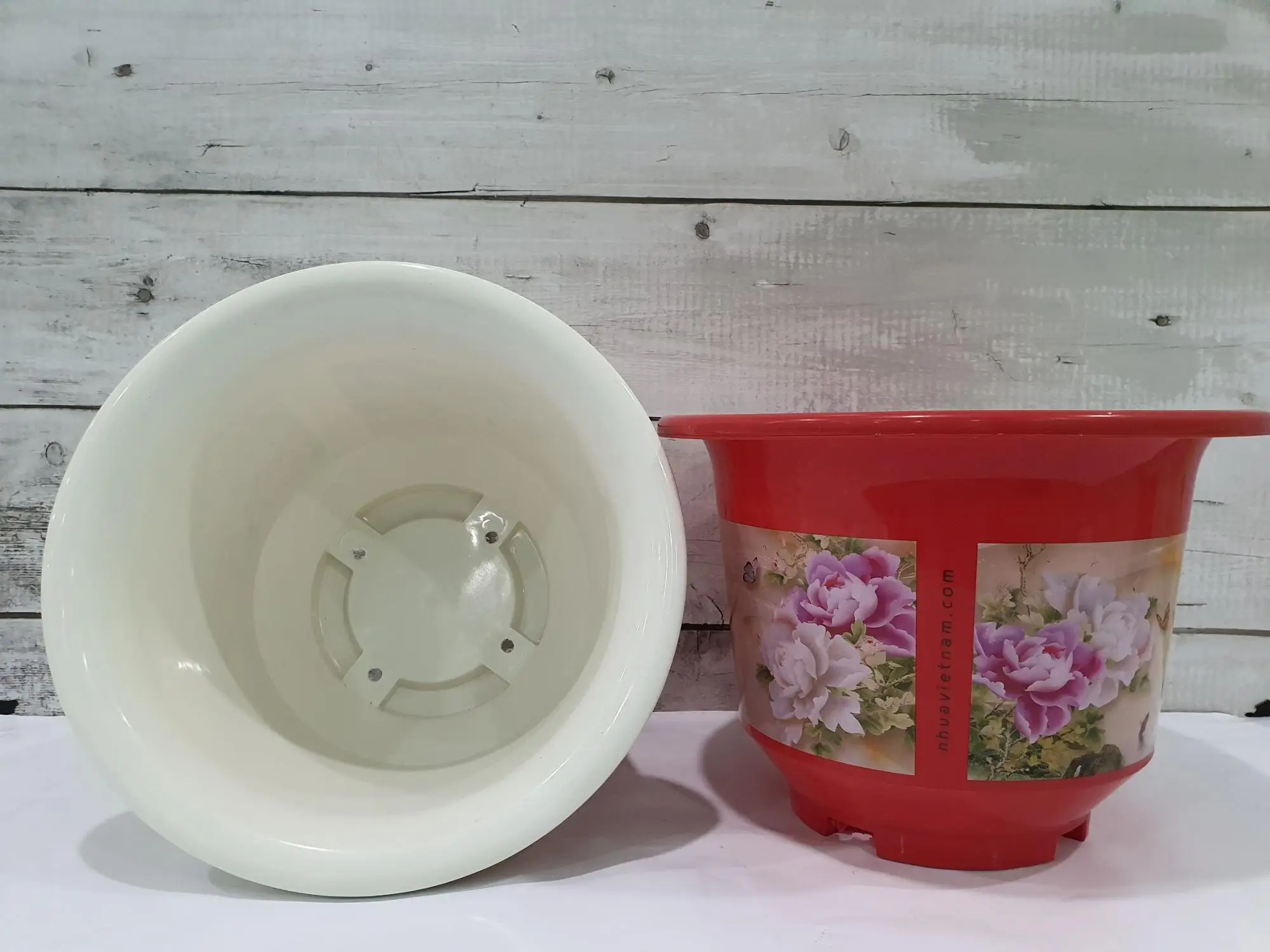 Горшок для растений в форме колокола размером 10 5 дюйма с основанием круглый горшок бонсая сада низкий посадки дренажом пластиковый T/T L/C