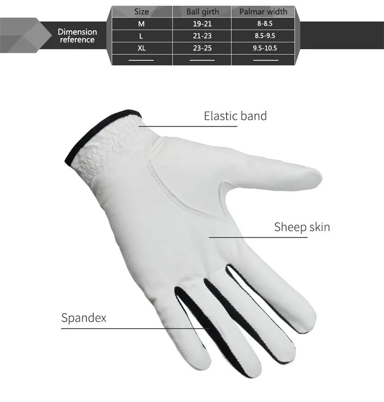 Cabretta Leather Golf Glove Golf Glove Full White Soft Genuine
