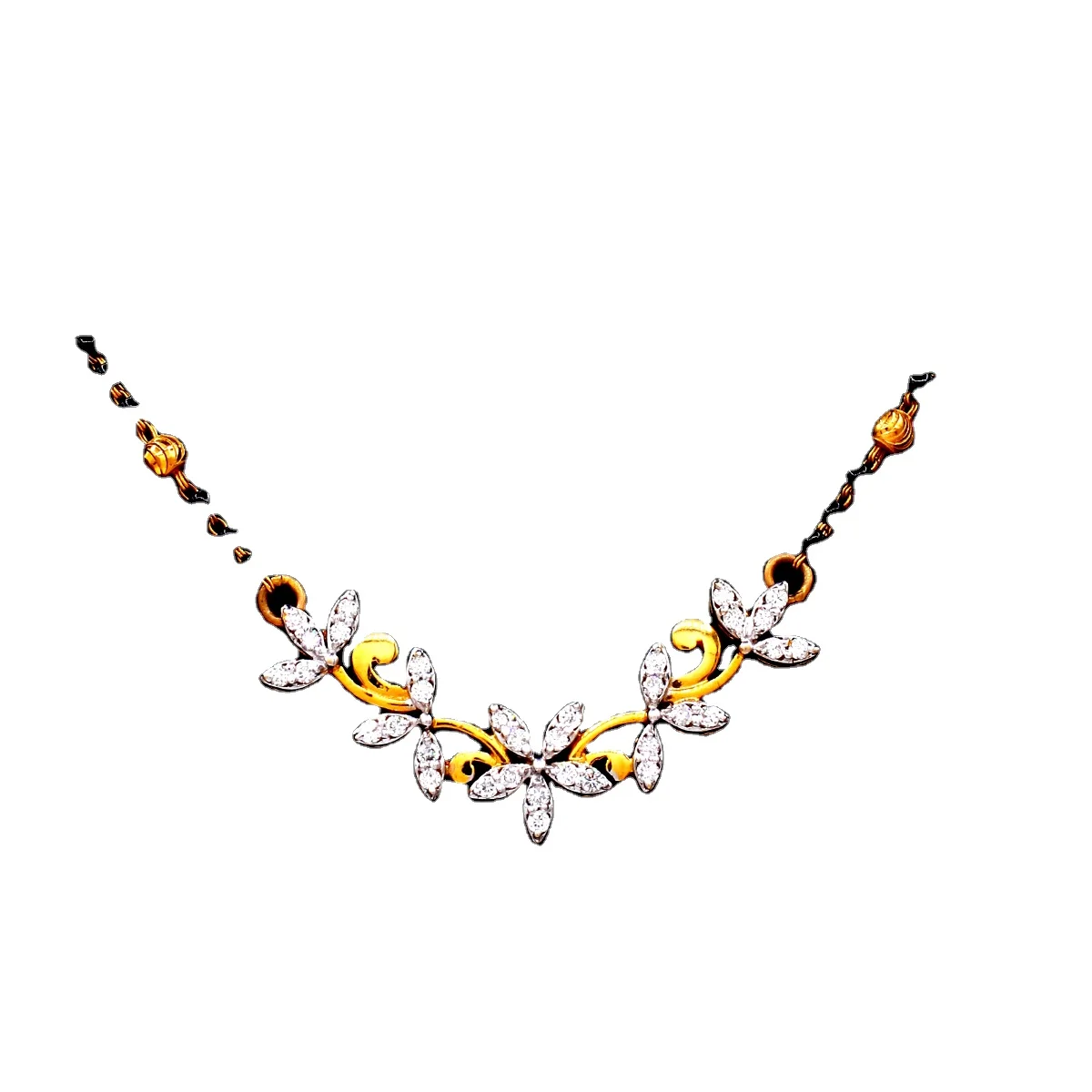 Wedding Diamond Mangalsutra with Natural Pearl Necklace Set Prong Setting Diamond Mangalsutra for Engagement at Factory Price