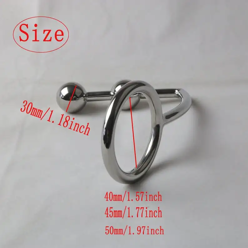 steel anal hook with cock ring,butt plug,two anal balls
