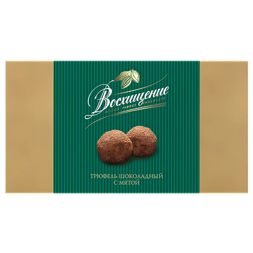 Chocolate candies truffles with mint Voskhishchenie