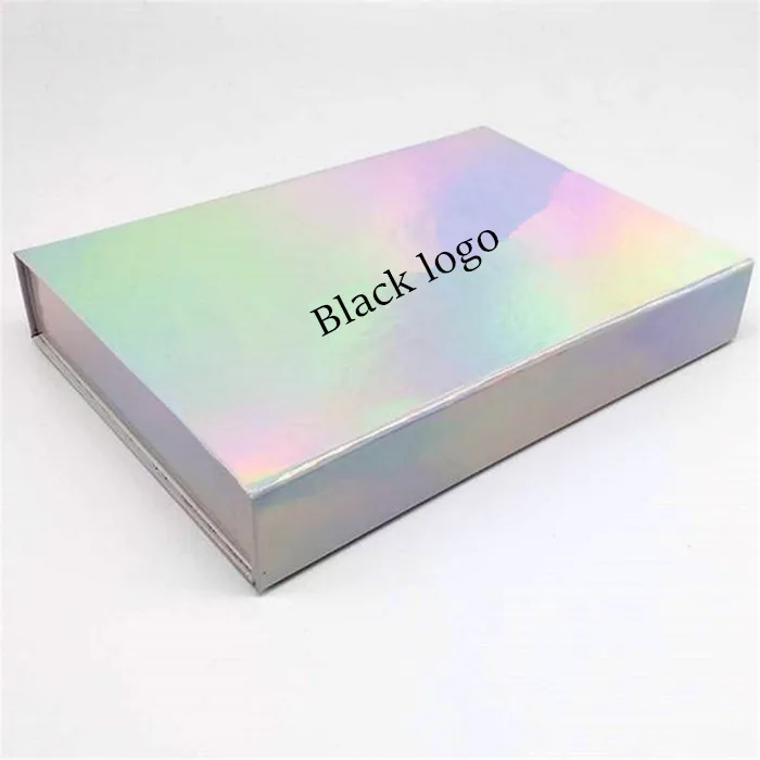 Shiny design custom luxury packaging holographic rainbow paper box