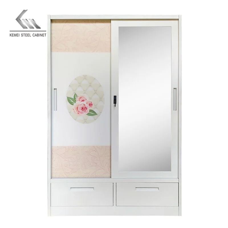 Easy installation Hot Sale Custom Made Bedroom Wardrobes Modern Design Furniture Multi-Storage Wardrobe with Two Drawers