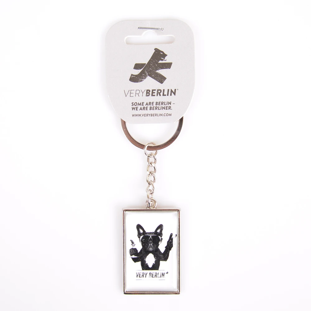 Double Side Rectangle Keyring with Epoxy customized