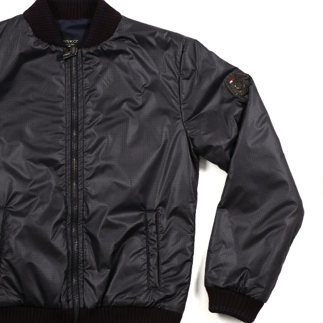 Customizable Man Black OutdoorJacket Bomber In Nylon Made In Italy Clothing Of High Quality