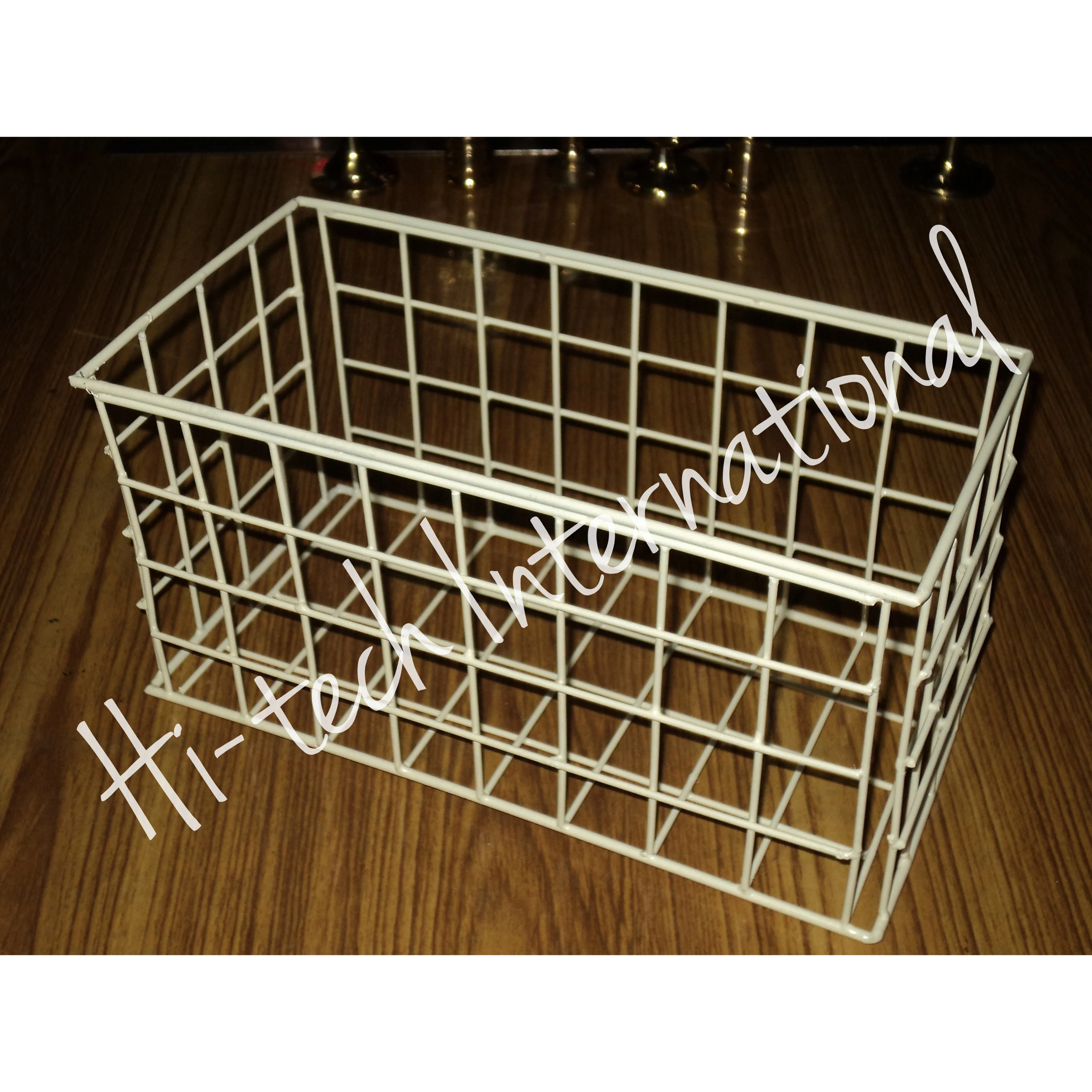 Baskets - Iron Wire Mesh - White Color - Multi Purpose - Fruits & Vegetable Storage - Antique - Hi-tech International
