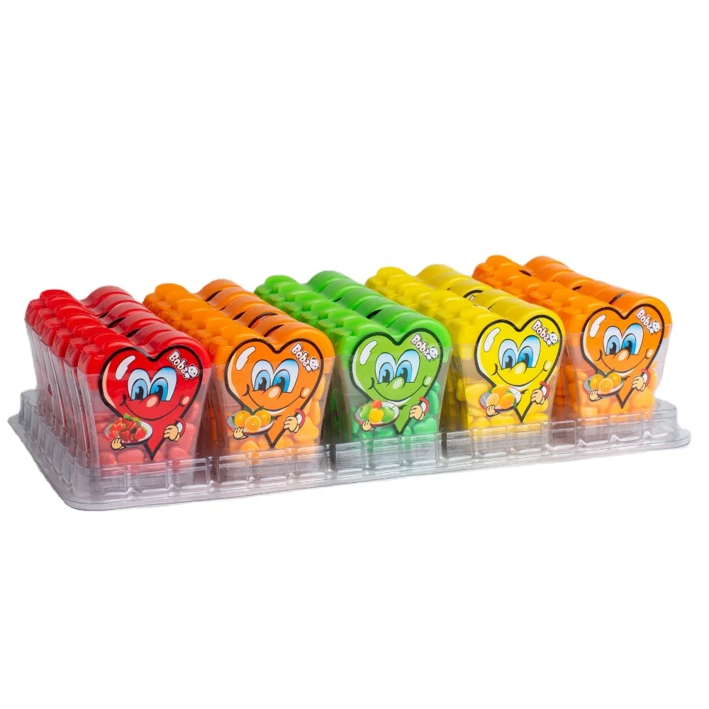 
Sweet Dragee Candy Multifruit Boba-Heart 