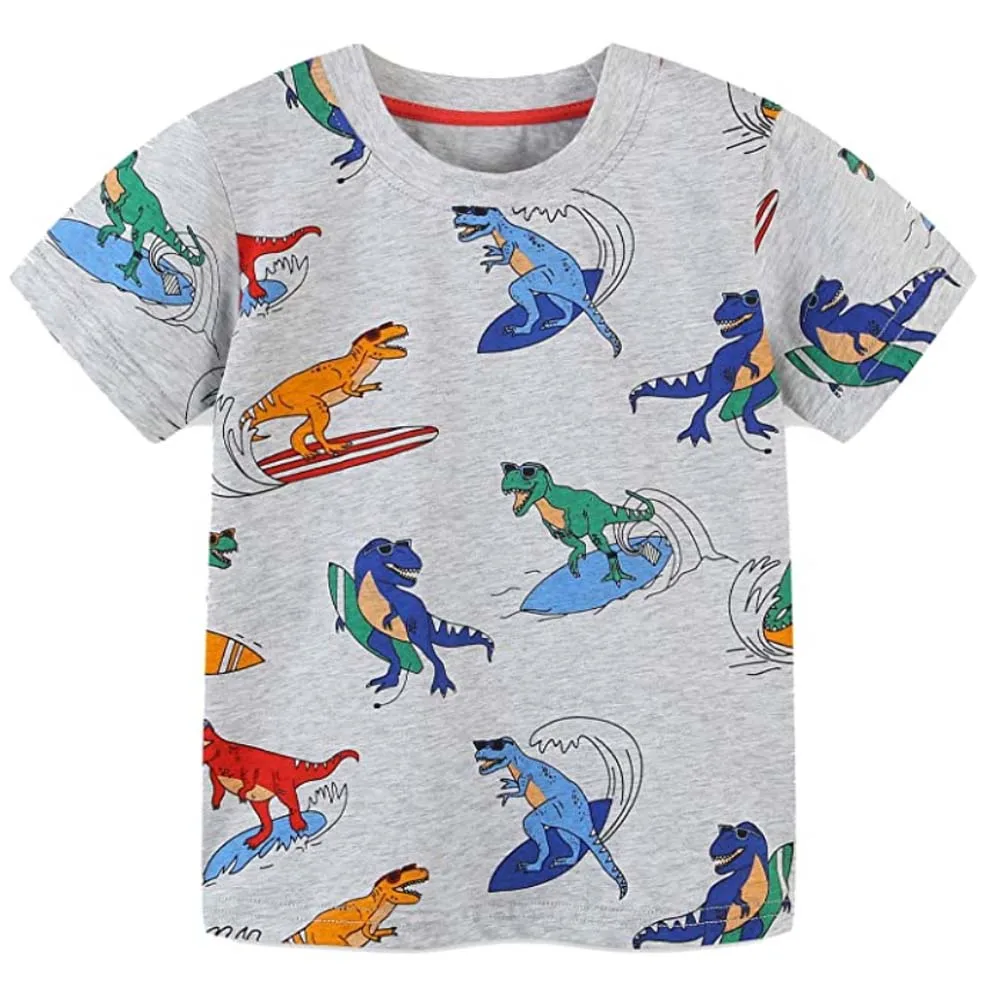 Wholesale Summer Kid Clothes 100% Cotton Short Sleeve Baby Boys T Shirt