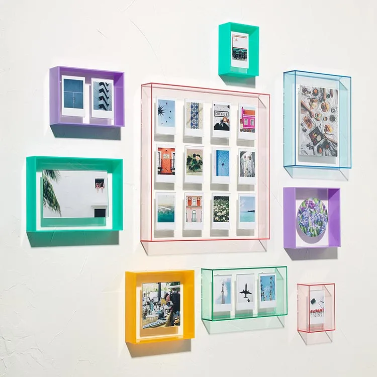 High Quality Modern Design Instax Dual Mni Photo Rectangle Box Acrylic Floating Frame