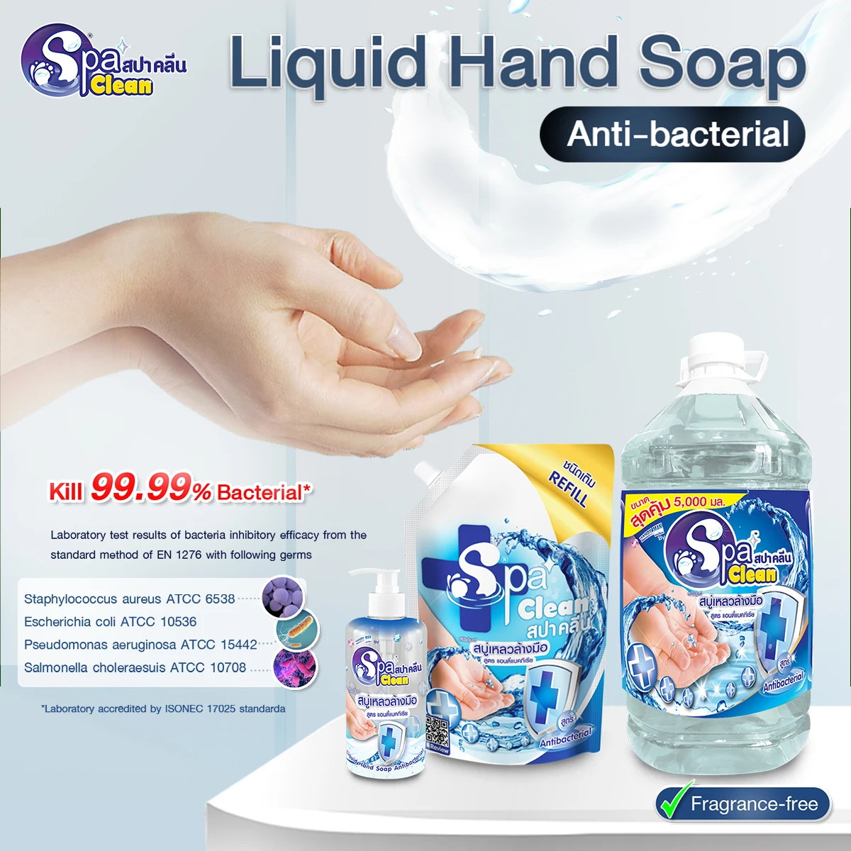 Antibacterial Spa Clean Liquid Hand Soap 2000ml Alcohol and Water-based Toilet Soap for Adults