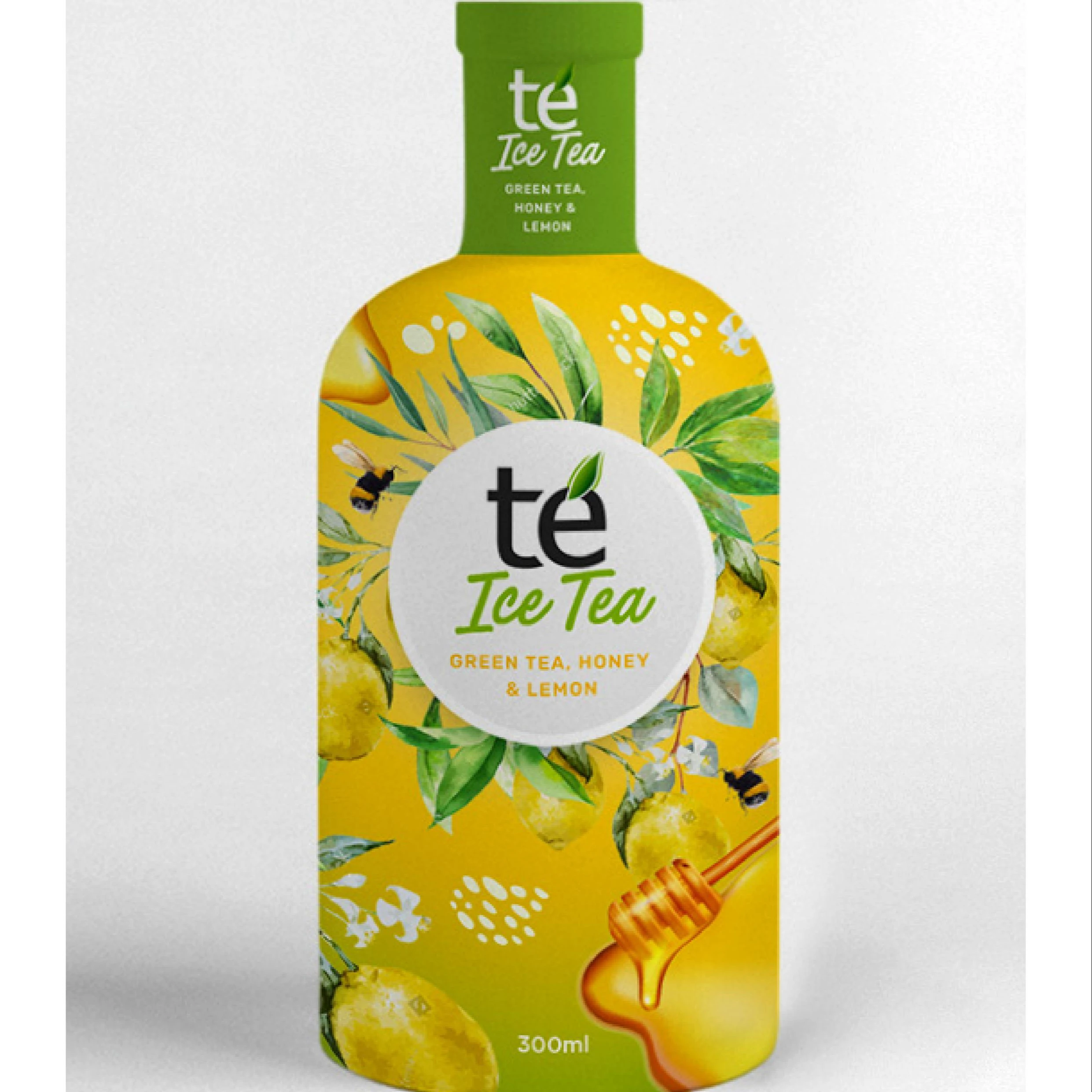 Natural Organic Green Te Ice Tea Mixed With Honey and Lemon