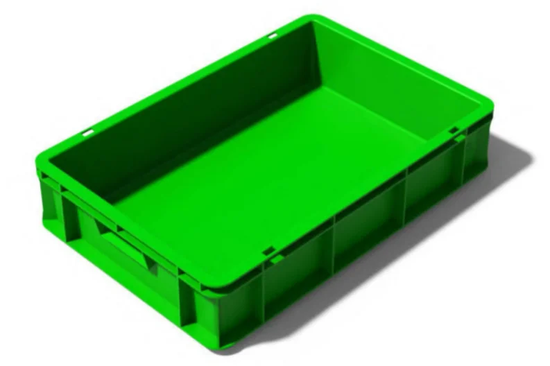 UP HDPE plastic boxes crate blue color 600 x 400 x320 mm stackable vegetable  iso 9001:2015 industrial food grade product