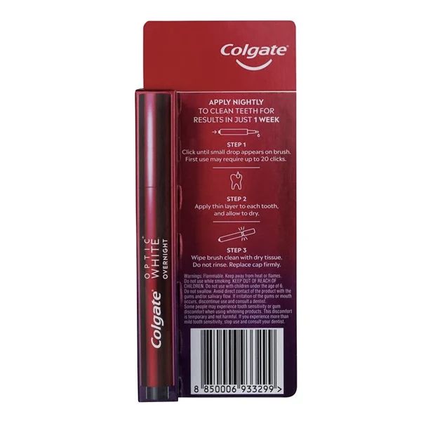 Colgate Optic White teeth whitening treatment pen Overnight Serum 2.5ml