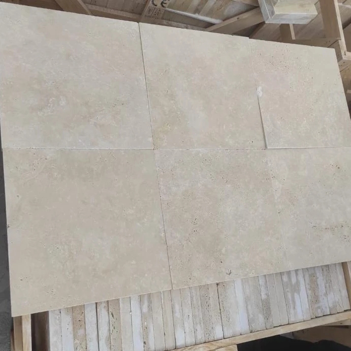 Stone Hot Sale Ivory Travertine Pool Coping 16'X16' Sandblasted Luxury Turkish Manufacturer Travertine Natural