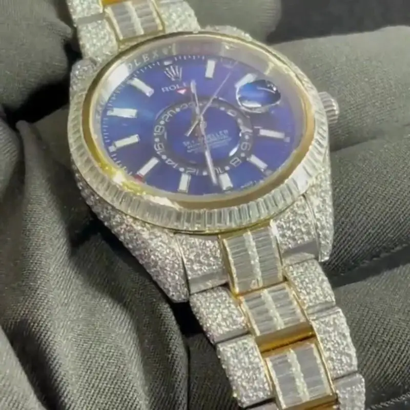 Горячая Распродажа Высококачественные наручные часы с натуральными бриллиантами индийское производство унисекс алмазные из нержавеющей стали
