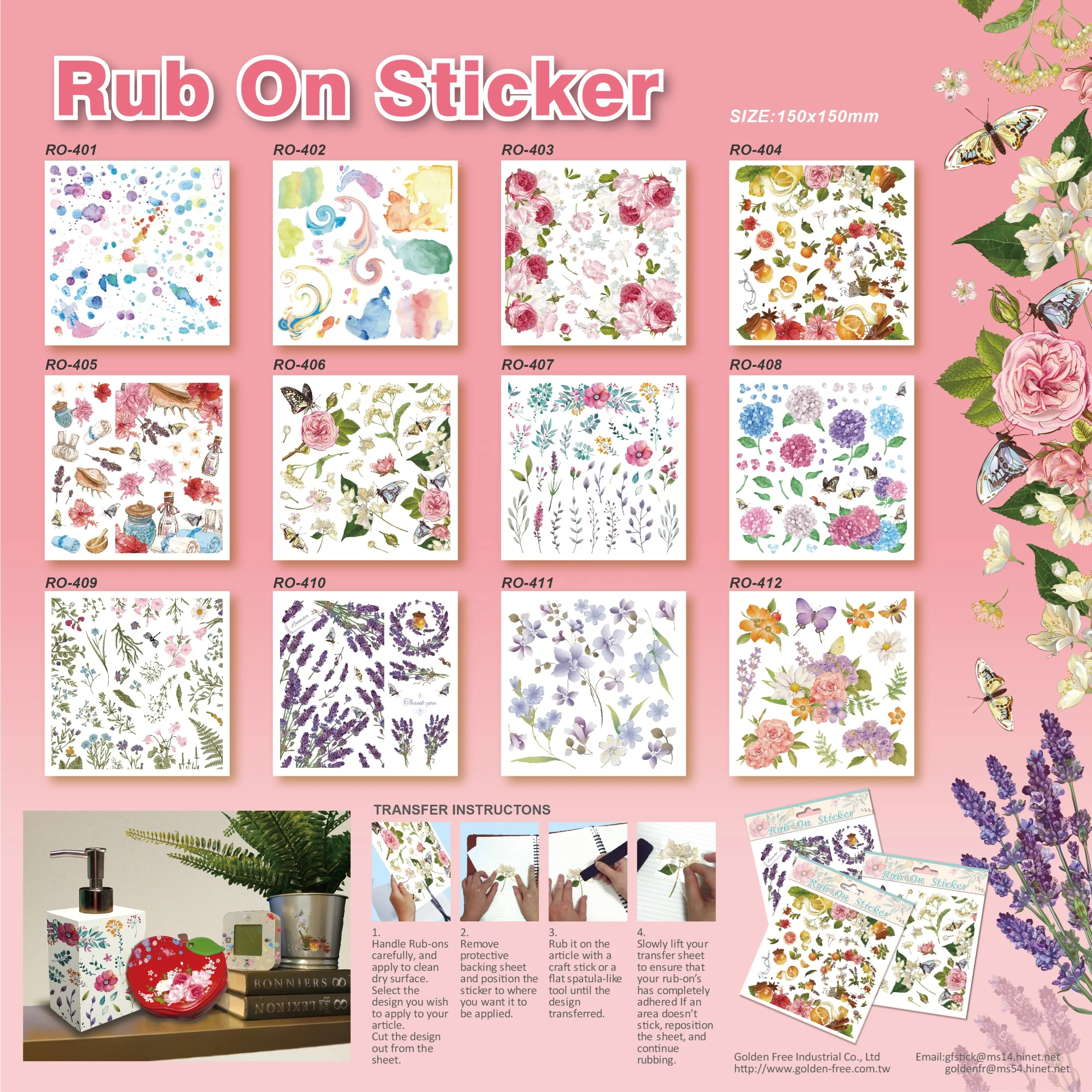 DIY Rub On Sticker / Transfer Decal Decorative Stickers Suitable on Different Material with Disney & NBCU audited factory