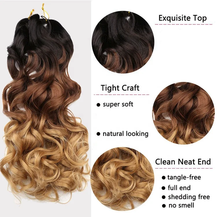 African Spiral Loose Wave Spiral Curly Hair Braid French Curly Braiding Hair Attachment Wavy Braiding Hair Extensions