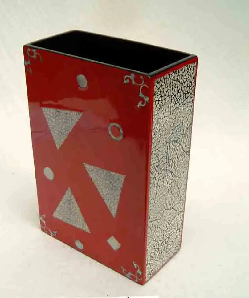 
Rectangular lacquer vase with egg-cell finishing, Vietnam handicrafts, for home-decor, tableware, kitchenware, houseware 
