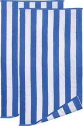 Deeda factory 100% cotton blue white stripe hotel pool towels
