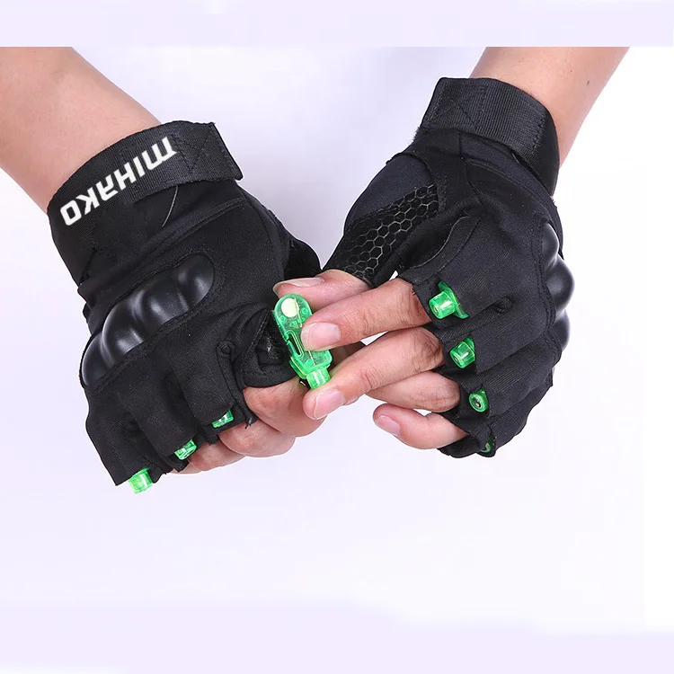 Лидер продаж велосипедные гоночные перчатки со светодиодной подсветкой на полпальца для езды велосипеде