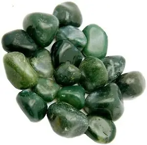 High Quality Natural Moss Agate Tumbled Stone For Healing Natural Moss Agate with Druzy Crystal Tumbled Stone