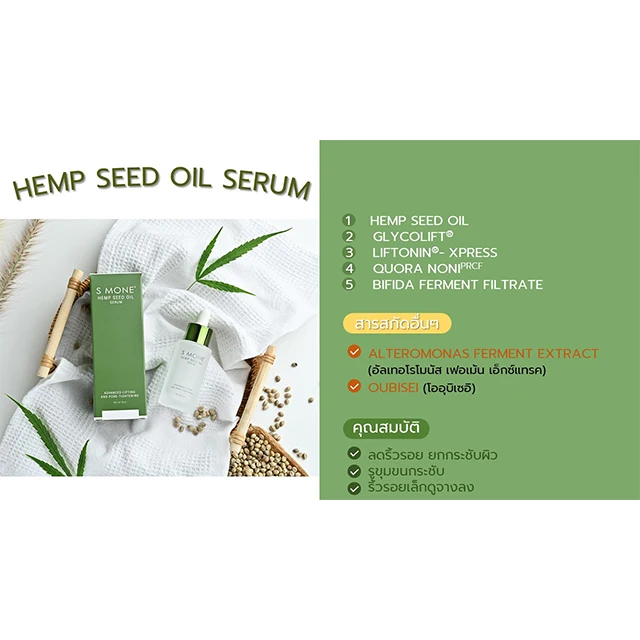 New HEMP SEED OIL SERUM Powerful Concentrated Formula Lift Tighten Pores Reduce Wrinkle Moisturizing Extract Skin Firmness