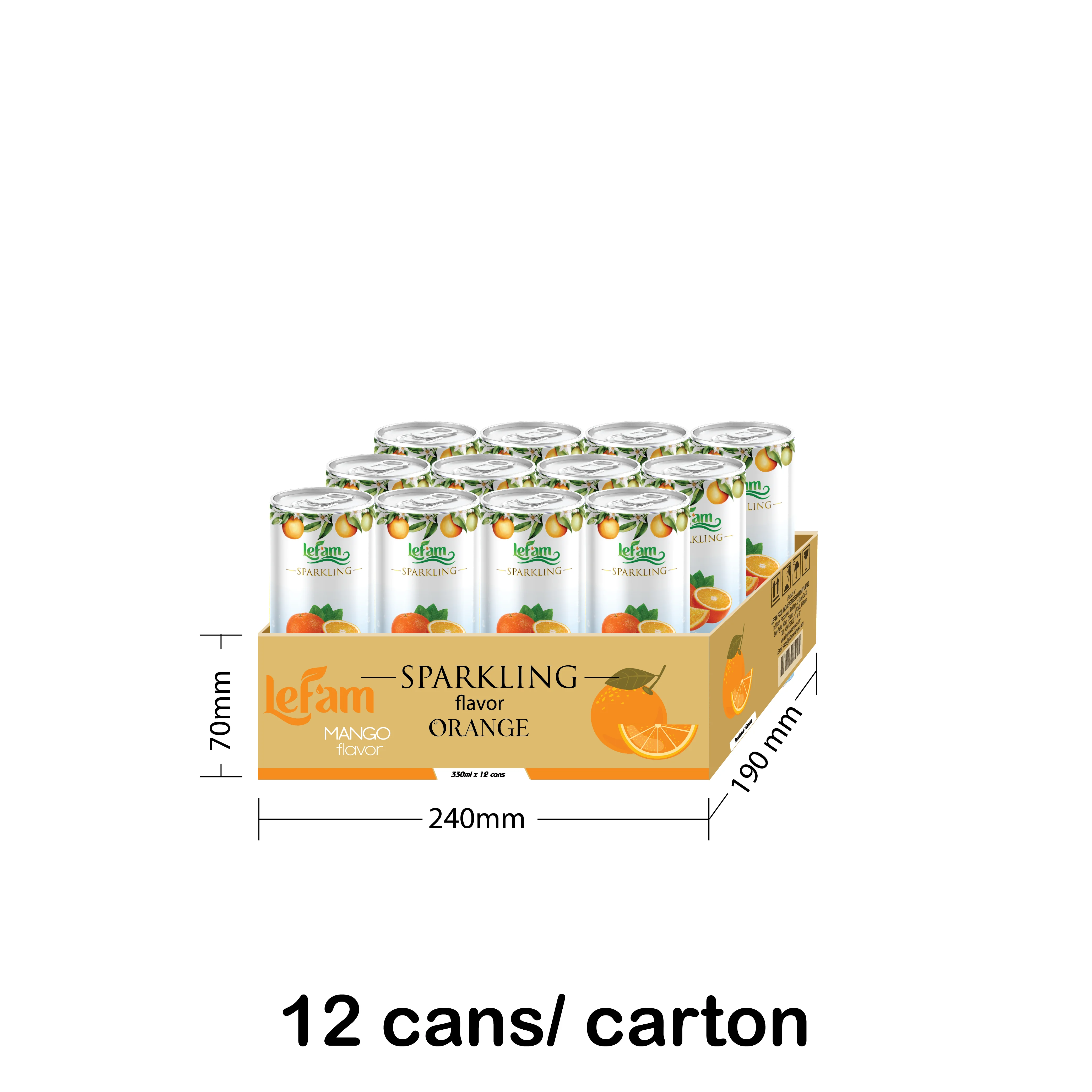 Sparkling Drink Strawberry Flavor Sparkling Water OEM ODM Natural Juice 330ml 11.2 Oz packing 12 cans Lefam 0084 96 345 2745