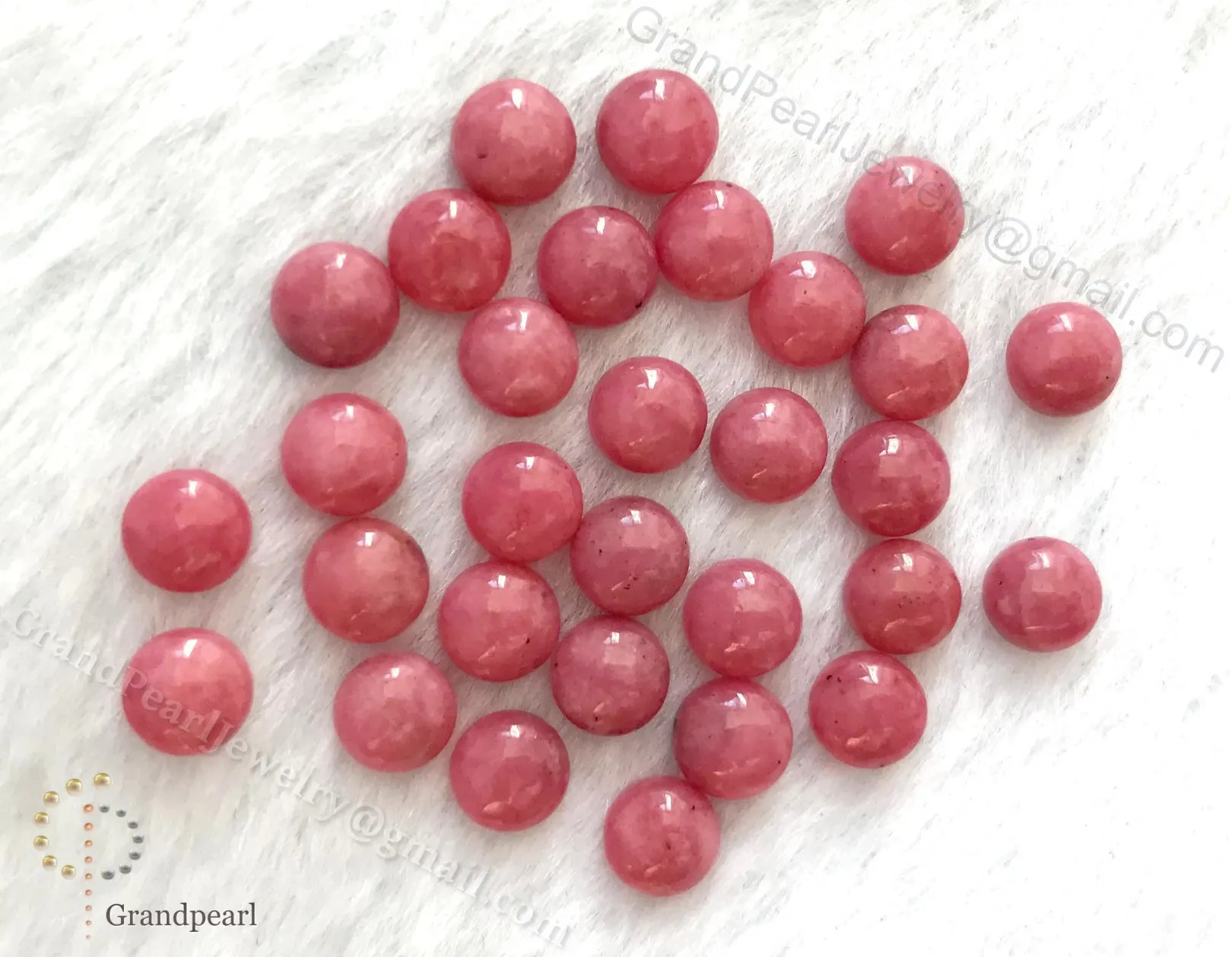 Rhodonite - 6mm Round Cabochon, Loose Gemstone