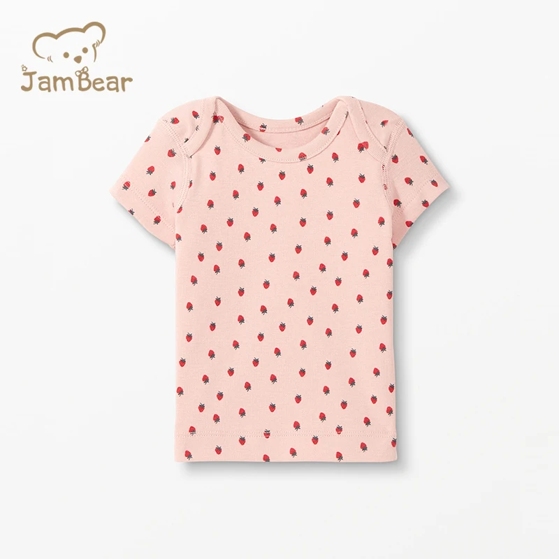 
JamBear Organic Custom Design Soft Toddler Short Sleeve Tops Organic Cotton Kids T Shirt Baby Top Tees 