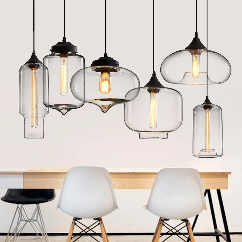 Colorful Glass Pendant Lamp 110V 220V Vintage Decorative Hanging Light