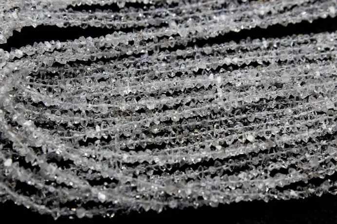 Herkimer Алмазный кварц с двойными бусинами необработанное сырье 16 дюймов высокое качество оптовые цены