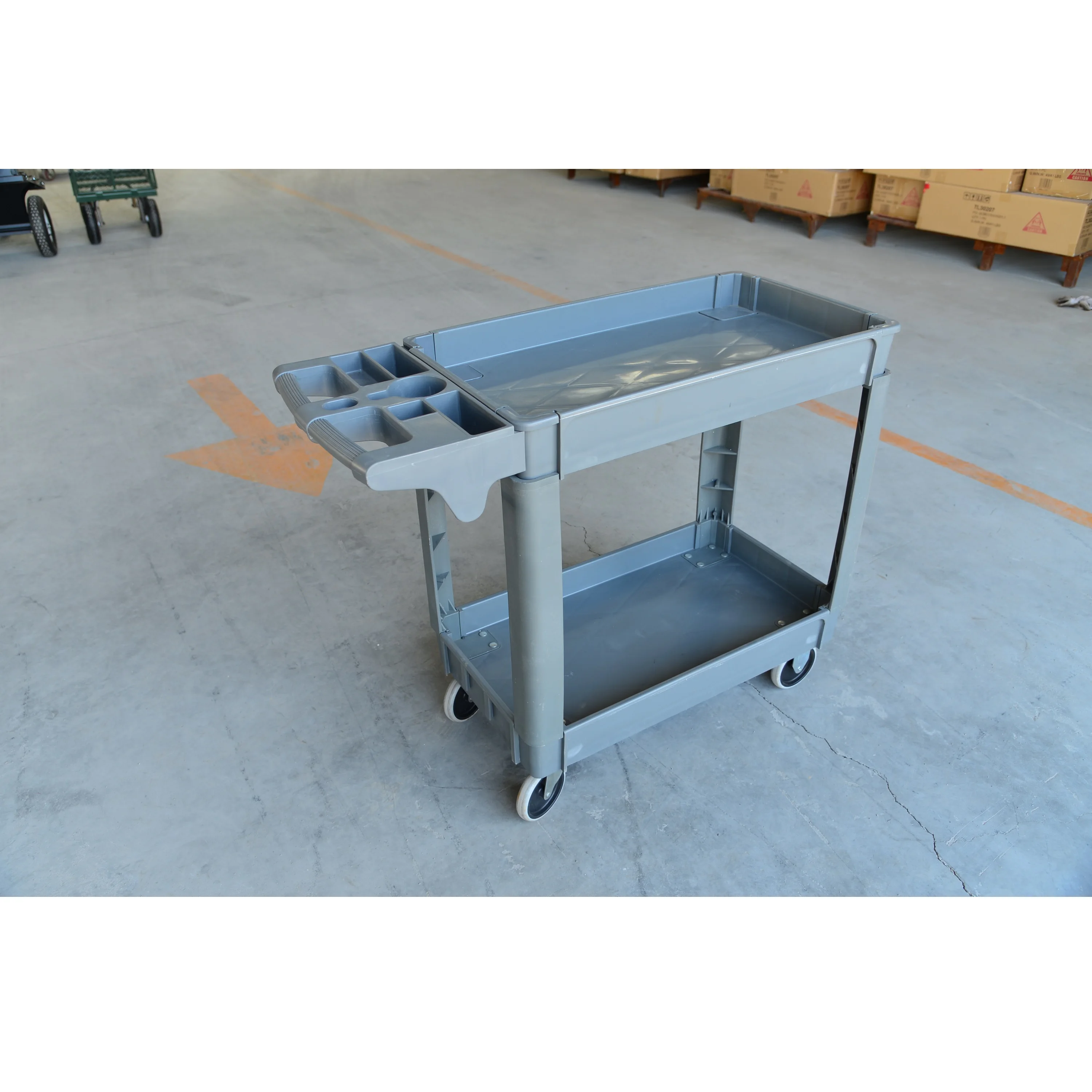 Comfortable Handles Smoothly Rollers Approach All Directions 2-Shelf  Service Cart