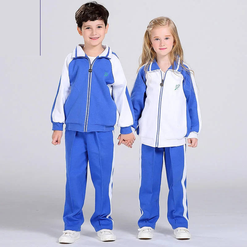 Kids girls school sports uniform OEM Spring and Autumn Children school uniform primary school clothes Sports meeting uniform set