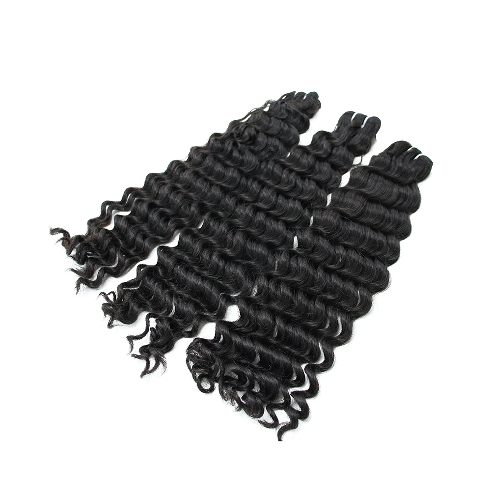 cuticle aligned hair Deep wavy hair bundles Double weft double drawn sew in Human Hair Extension