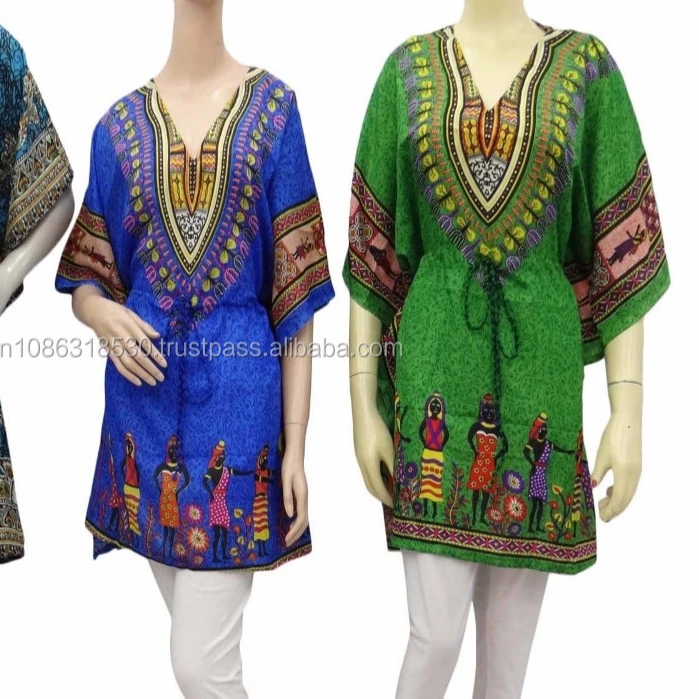 African caftan Night wear polyester maxi poncho Short design Women Kaftan Hippie Boho Dress Kimono Satiny Look Plus Size