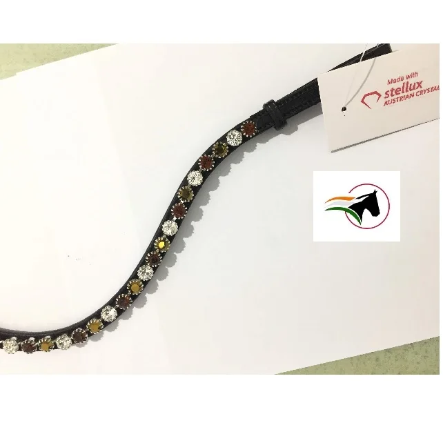 EQUESTRIAN HORSE BROW BAND MAROON AB CLEAR 8 mm STELLUX CRYSTALS LUXURY EQUESTRIAN WITH BACK OPEN STICKY TAPE AT LOOP.