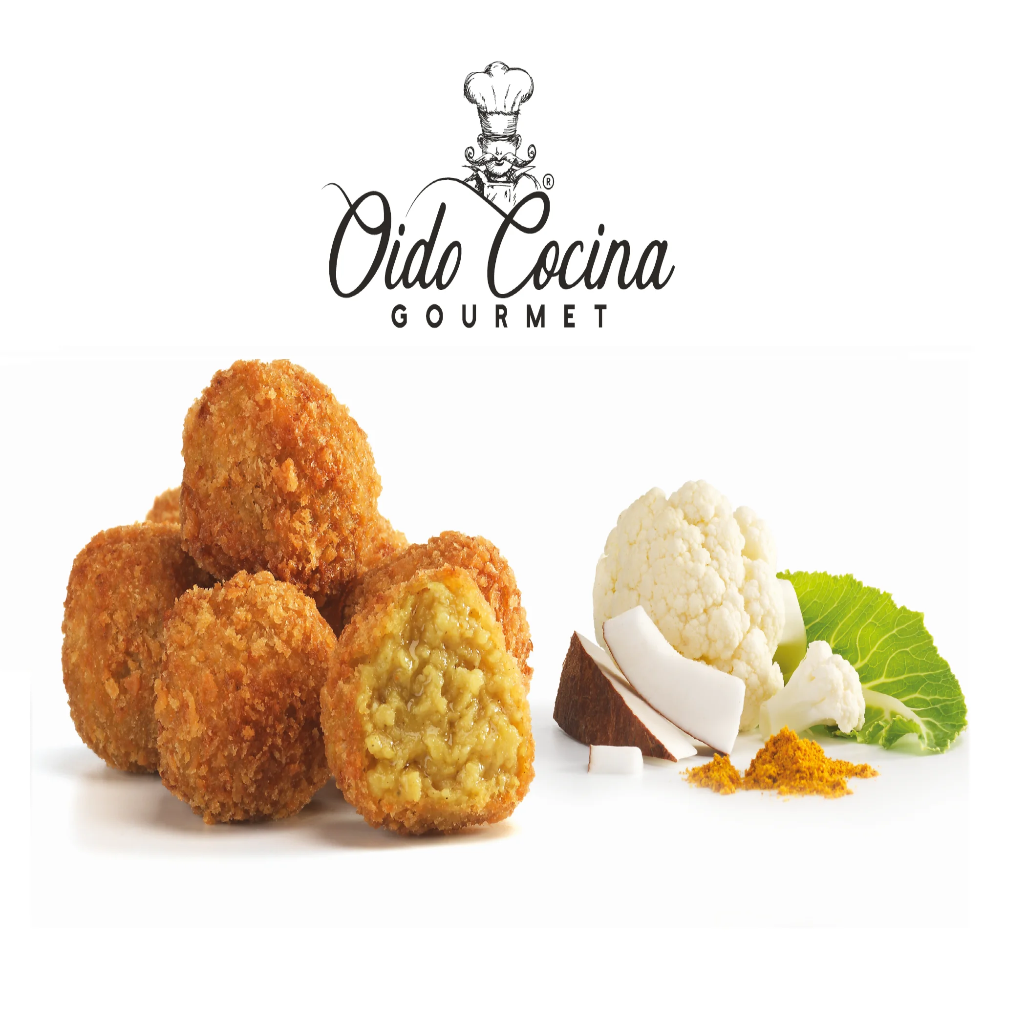 GOURMET SPANISH TAPAS / VEGAN CAULIFLOWER, COCONUT MILK AND CURRY CROQUETTES Our special croquettes for vegans and vegetarians