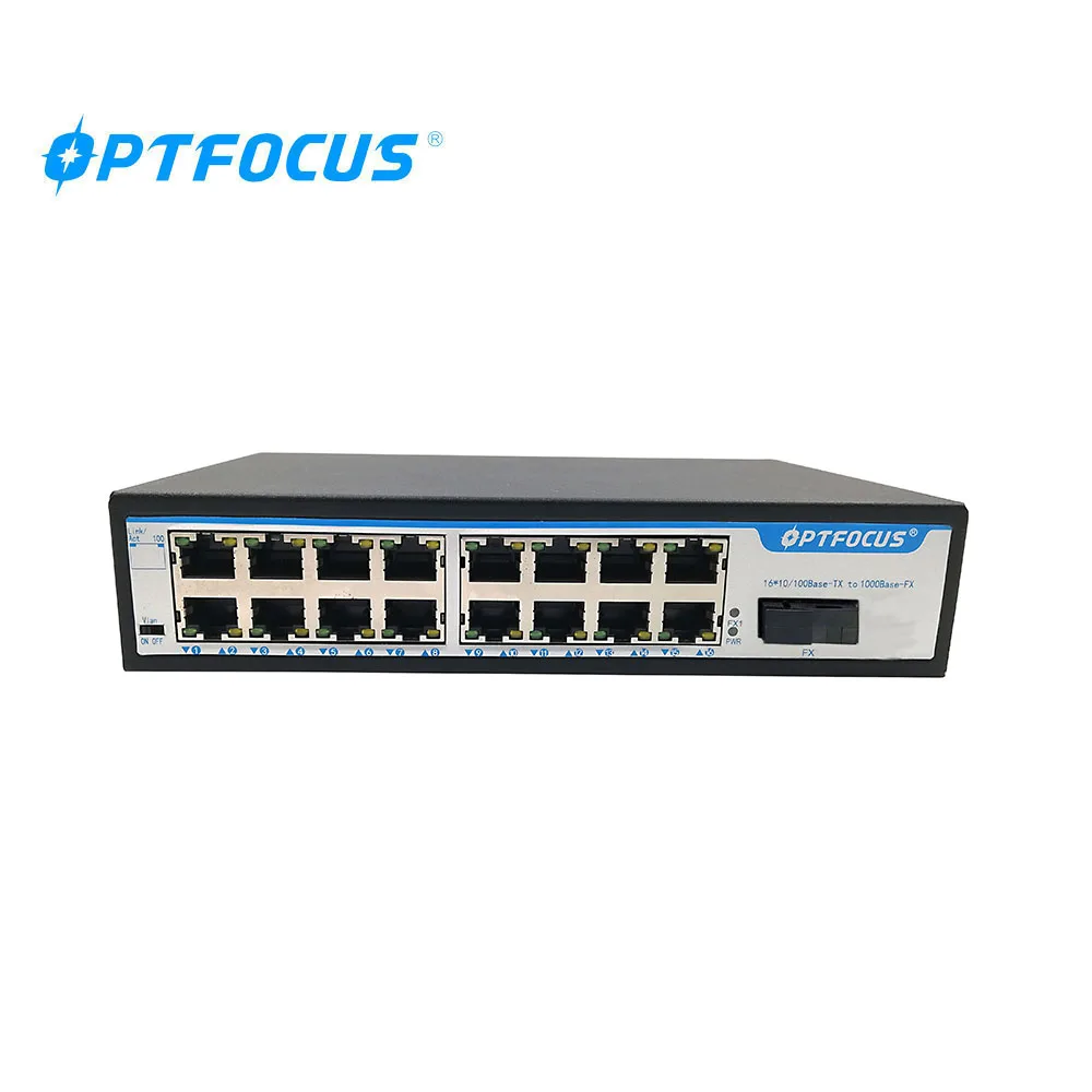 8 100 м волокно Sc интерфейс 2 Gigabit Uplink Ethernet 16 каналов конвергенции переключатель