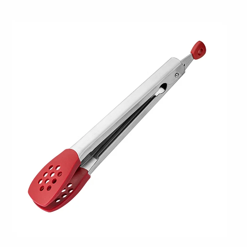 Maisons Kitchen Accessories Stainless Steel with Non Stick Silicone Tips Multifunctional Grill Food Tongs
