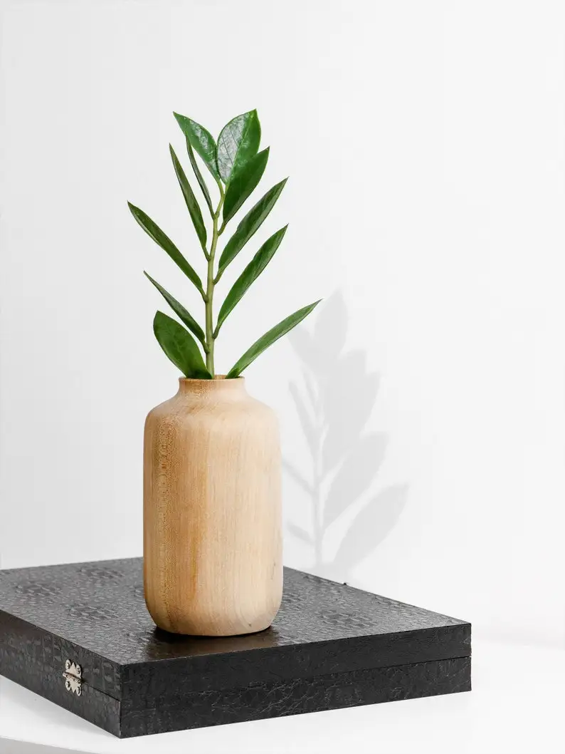 Деревянный цветочный горшок ваза небольшой садовый деревянный плантатор для балкона домашнего декора круглой формы столовой посуды