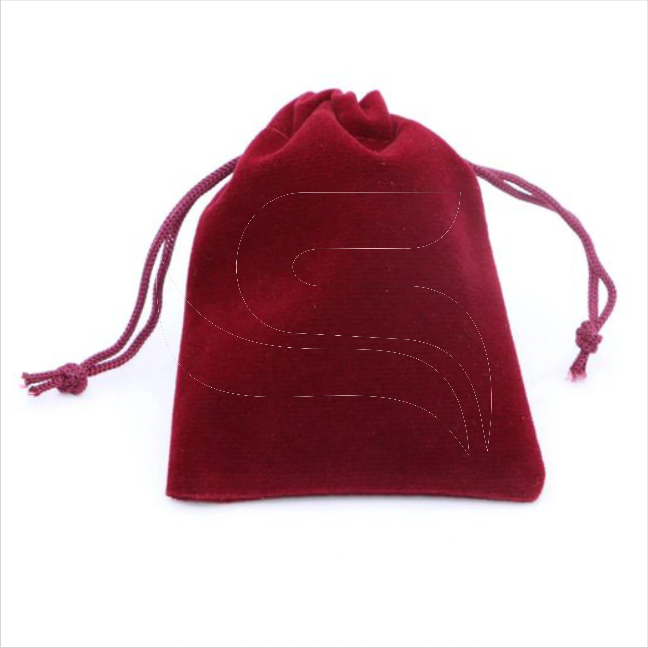 
Eco-friendly Custom Logo printed Velvet Red Drawstring Bags 