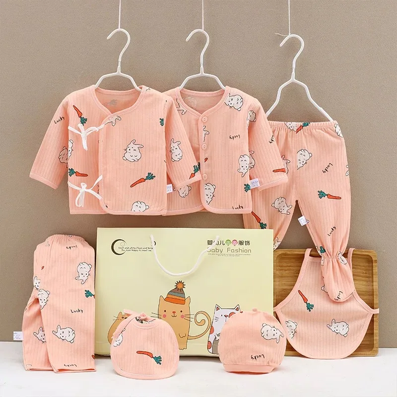 Newborn 7PCS/set Soft 100% Cotton Newborn Baby Clothes Gift Set  Baby Clothing Sets Four Seasons New Born Baby Clothes